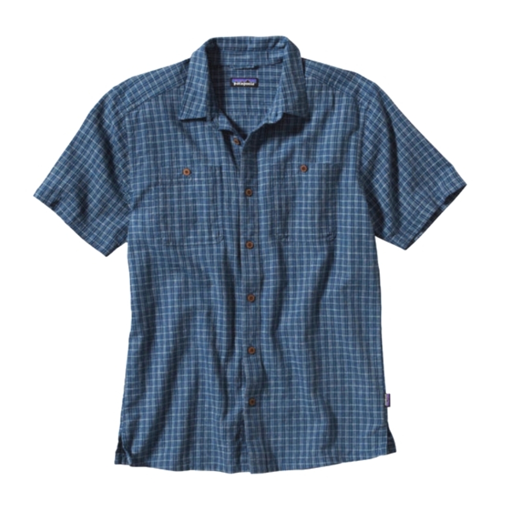Patagonia Back Step Plaid Casual Button Down Shirt in Blue L